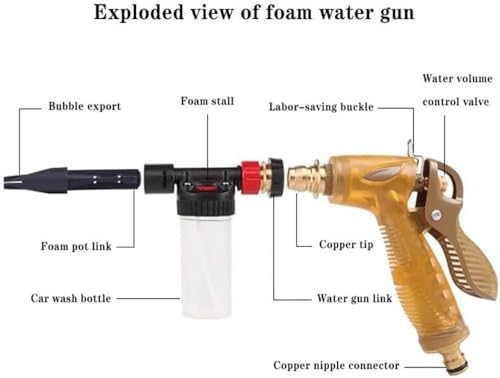 Portable High Pressure Water Gun Foam Pot Nozzle Garden Hose Water Gun Car Wash Cleaning Water Gun for Watering Garden - Image 4