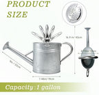 Galvanized Steel Watering Can for Outdoor&Indoor Plants，1 Gallon - Image 2