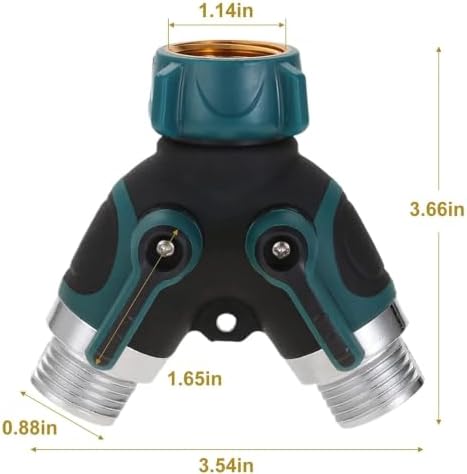 2pcs 2 Way Garden Hose Splitter Y-shape Metal 3/4" Connector Alloy Comfortable Rubberized Grip Farm Watering - Image 3