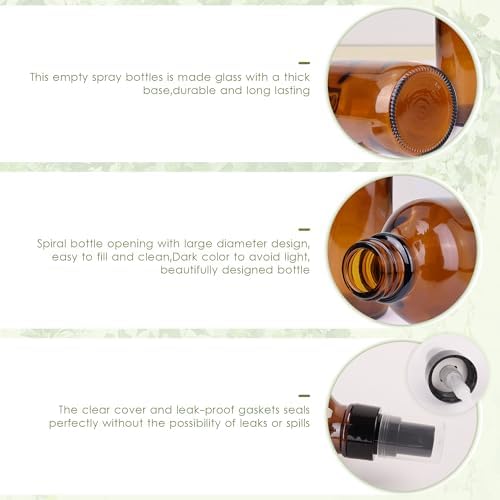 GIVAMEIHF 4 oz Amber Glass Spray Bottles for Essential Oils, Small, 35Pack - Image 7