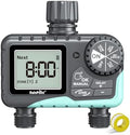 RAINPOINT Sprinkler Timer 2 Outlet, Water Timer for Garden Hose, Programmable Drip Irrigation for Yard Outdoor Watering, Rain Delay/Manual/Automatic System Controller 2.5" LCD, V2 by RainPoint