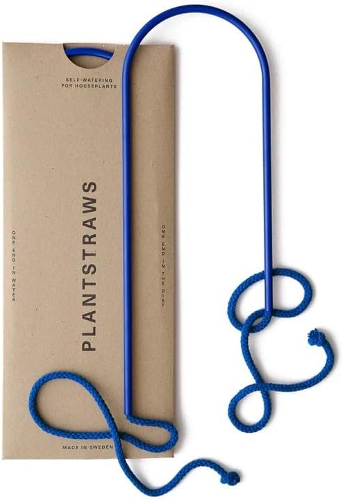 Beautiful Self-Watering Wick System for Effortless Plant Care, Automatic Drip Irrigation, Sustainable & Stylish Scandinavian Design, Ideal for House Plants (M, Klein Blue) by PLANTSTRAWS