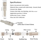 High Pressure Misting Nozzles 8mm Brass Adjustable Atomizing Nozzle 0.1-0.6mm 10 Pack Outdoor Cooling(Orifice 0.1mm) - Image 2