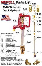 Merrill MFG CNL7502 No Lead Frost Proof CNL-1000 Series Yard Hydrant, 3/4" Pipe Connection, 1" Galvanized Pipe, 2' Bury Depth, 56.5" Total Length, 56.5" - Image 6