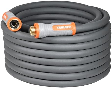 YAMATIC Flexible Garden Hose 5/8" x 75ft, 360° Swivel Handle, Burst 600 PSI by YAMATIC