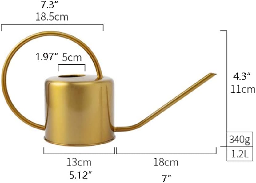 Watering Can Garden Watering Can Stainless Steel 1.3L Small Pot with Handle for Planting Flower Garden Tool - Image 2