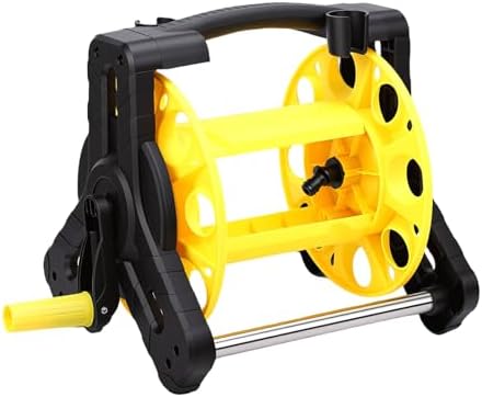 Generic Portable Garden Water Hose Reel Cart, Wall Mounted Water Pipe Storage Organizer Holds Up to 82ft of 5/8 Inch Hose, Heavy Duty Pipe Holder, Ideal for Garden Watering Car Washing (Black and - Image 5