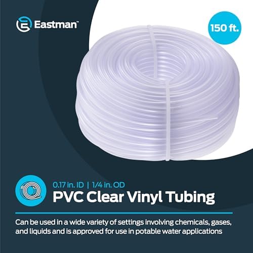Eastman 0.17 Inch ID (1/4 Inch OD) PVC Clear Vinyl Tubing, 150 Foot Length, 98616 (Pack of 4) - Image 2