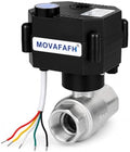 3/4" Motorized Ball Valve - 9-24V DC Electric Water Valve with Full Port, 5 Wire Automatic Ball Valve, Stainless Steel with Manual Function, NSF Certified, IP67 by movafaFH