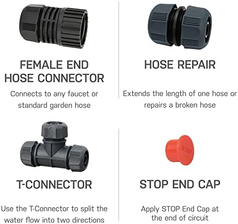 Eden 50 Ft Garden Hose and 10-Piece Hose Connector Set for Sprinkler Systems - Image 6