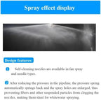 M27*1.5 3/4 Self-cleaning Fan-shaped Nozzle Stainless Steel High Pressure Anti-clogging Water Spray(3 of 4 male) - Image 6
