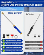 2026 Upgraded Jet Nozzle Power Washer for Garden Hose Includes 2 High-Pressure Nozzles 2× Rubber O‑ring seal 1x plumber's tape and Quick Connectors | Hydro Jet High Pressure Washer Tools - Image 4