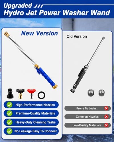 2026 Upgraded Jet Nozzle Power Washer for Garden Hose Includes 2 High-Pressure Nozzles 2× Rubber O‑ring seal 1x plumber's tape and Quick Connectors | Hydro Jet High Pressure Washer Tools - Image 4