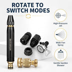 High Pressure Metal Hose Nozzle with 3Spray Modes, Fits US 3/4" GHT - Image 7