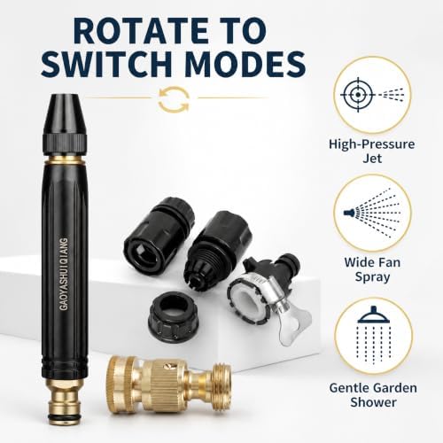 High Pressure Metal Hose Nozzle with 3Spray Modes, Fits US 3/4" GHT - Image 7