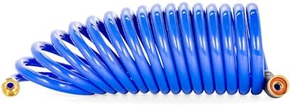 Camco 20' Self Coiling Water Hose with Brass Fittings and 1.5" ID for Marine Use, Cleaning, Car Washing and Gardening, Blue - Image 3