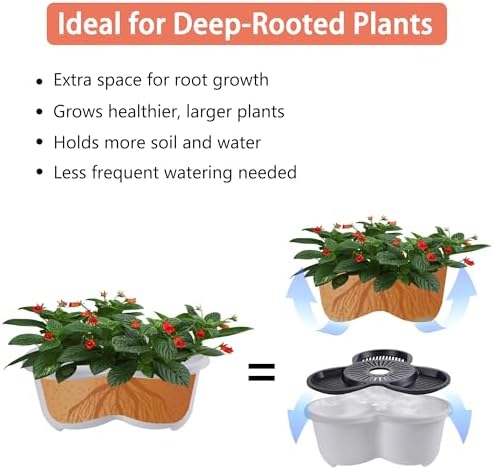 VECELO 7 Tier Vertical Garden Planter, Self Watering Stackable Planters with Wheels for Strawberries, Herbs, Flowers, Vegetables, White - Image 6