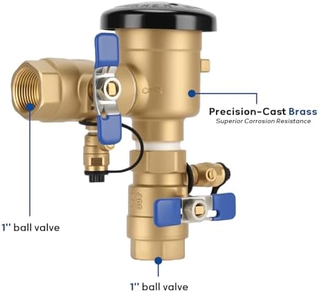 MEASUREMAN 1" Pressure Vacuum Breaker Assembly, Heavy-Duty Bronze Backflow Preventer for Sprinkler & Irrigation Systems, Provides Critical Backsiphonage Protection - Image 3