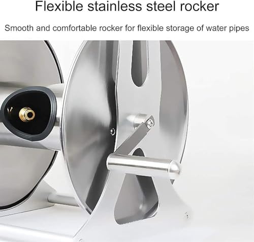 Outdoor Hose Holder Storage, Portable/Wall Hose Reel Set, Heavy Duty Garden Hose Reel with Flexible 2/1"" PVC Rubber Hose, Home Hose Storage Solution (Color : 30m) - Image 3