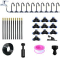 1/4 inch Adjustable Drip Irrigation Kit, 33FT Automatic Garden Watering System with 360° Copper Misting Nozzles, Atomizing Sprinkler for Flower Raised Bed Greenhouse Lawn Outdoor by WOKYO