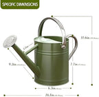 Metal Watering Can, 1 Gallon for Outdoor Garden Plants,EGreen - Image 2
