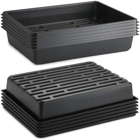 RooTrimmer 10 Pack Seed Starter Trays - Heavy Duty Plastic Flats, Fits 54 Cell Plug Tray, Seedling Tray for Carrying and Holding Plant Nursery Pot,Seed Germination & Plant Propagation (TD377) by RooTrimmer