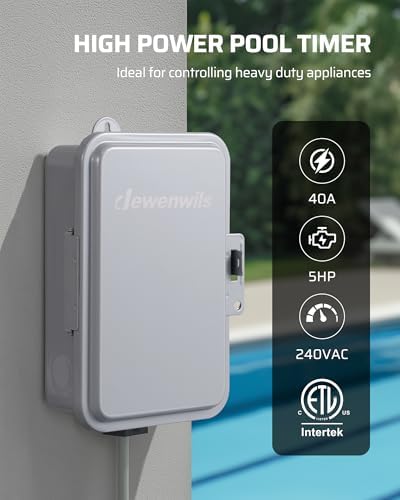 DEWENWILS 24-Hour Mechanical Timer Switch - 208-277VAC DPST, 5HP 40A - Image 2
