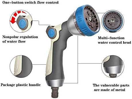 Water Hose Nozzle Sprayer, 8 Spray Patterns, Stepless Speed Regulation Garden Hose Nozzle, Garden Hose Spray Nozzle - Image 3