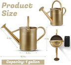 1 Gallon Watering Can for Plants, Watering Cans for Indoor&Outdoor Gardening, Galvanized Steel Watering Pot with Removable Spout, Metal Water Can with Ergonomic Movable Handle(Gold) - Image 3