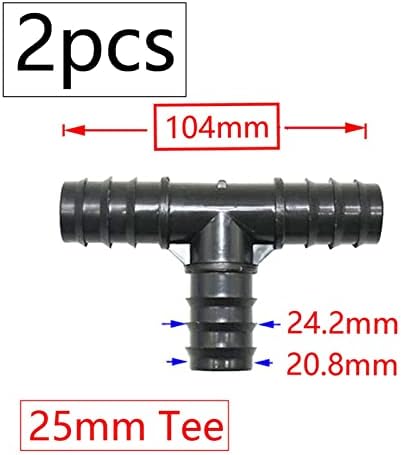 Generic 16mm 20mm 25mm Garden Irrigation Pipe Barb Connector Tee Elbow End Plug PE Pipe Coupler Micro Drip Irrigation Adapter For Garden(Orange) - Image 2