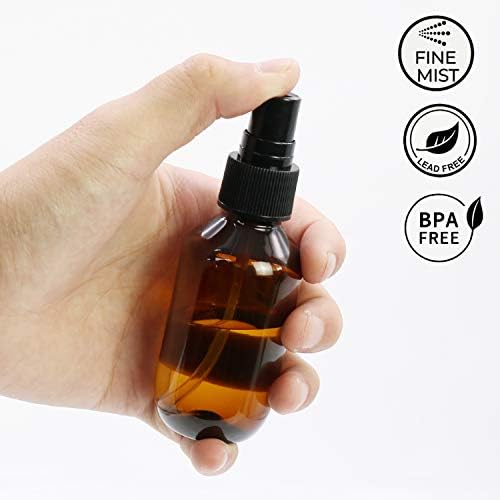 SYNTECSO 2oz Amber Plastic Spray Bottles, Fine Mist Water Bottle, 96 Pack - Image 4