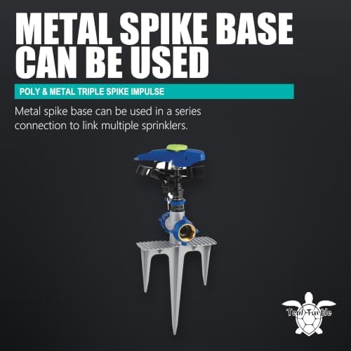 Teal Turtle Poly & Metal Triple Spike Impulse Sprinkler, 2-Pack - Image 7