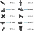 100Pcs 5/16 Inch Irrigation Tubing Fittings Kit (10Pcs×10Types), Locked Barbed Connectors for 5/16" ID-0.43" OD Drip Tubing, Include Couplings/Tees/Elbows/End Plugs/Four-Way - Image 3