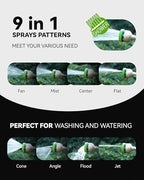 RAINPOINT Watering Wand For Garden Hose, 16 Inch Metal Hose Nozzle Wand with 9 Spray Patterns, Long Hose Sprayer For Hanging Baskets, Shrubs,Lawn - Image 6