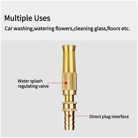 1pcs Garden Irrigation Spray Gun Adjustable Brass Sprinkler Garden Hose Nozzle Car Wash Lawn Watering Water Gun Gardening Tools(02) - Image 6