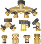 Garden Hose Splitter Garden Hose Splitter Heavy Duty Connector Brass Adapter Water Spigot Connectors(Elbow 1 way EU) - Image 7