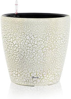 Dexceder 18x17 Self Watering Planter with Wheels (White Gold Crackle) by Dexceder