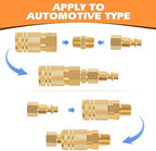 Industrial Air Coupling,1/4" NPT Plug and Air Hose Coulper,and FNPT Plug and Quick Adapter Set, 1/4" Basic Flow Quick Connect Air Coupler、Brass Air Compressor Accessories Fitting(36pieces) - Image 5
