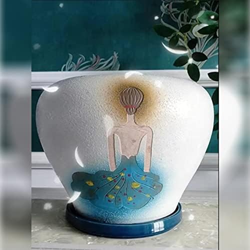 Ceramic Plant Saucer 7 Inch, 2 Pack Round Plant Trays for Indoors/Outdoors, Flower Pot Saucers for Holding Water Drips and Soil, Ceramic Drainage Tray for Plant Pot (Blue) - Image 5