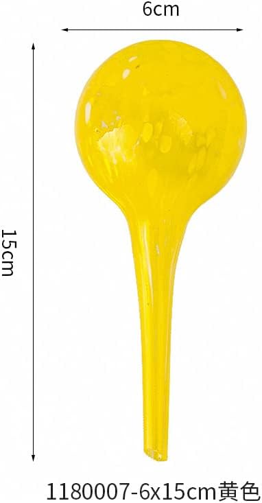 Aqua Hand Blown Glass Water Bulbs Plant Flower Watering Globes Cans Glass Ball for Home Decor (1, Yellow) - Image 2