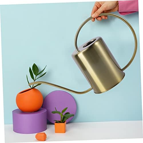 1pc Stainless Steel Watering Kettle Long Spout for Indoor and Outdoor Plant for Accurate Watering Capacity Elegant Golden Finish - Image 2