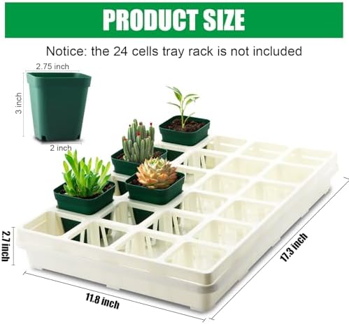 RooTrimmer 5 Pack Nursery Pot Tray, Carrying and Holding Plant Tray for Pot 24 Cell Carrying Holder Drainage Watering Plant Tray (White) - Image 4
