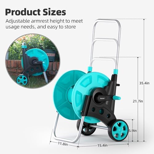 Garden Hose Reel for Outside,Hold Up to 100 ft of 5/8’’ Hose - Image 2