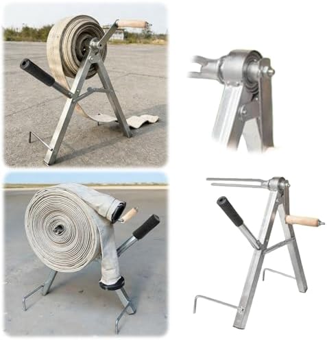 Foldable Fire Water Pipe Storage Device, Portable Manual Pipe Winding Tool, All Metal Hose Reel for Farm Irrigation Farmlande, Gardening,Portable Farmlandes Irrigations Hose Reel Tool - Image 5