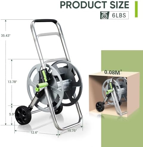 Garden Hose Reel Cart, Holds 75-150 Feet of 5/8" Hose - Image 5