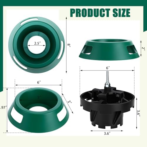 Weysat 10 Pack Sprinkler Protector Donut with Sod Cutter Drill Attachment Prevent Grass Overgrowth and Blocking - Dark Green - Image 2
