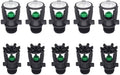 1/2-inch External Thread Automatic Rotating Spray Head, 360-Degree Mini Drip Irrigation Nozzle, for Lawn and Garden Irrigation, Green (10PCS, A+B) by Unknown