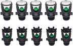 1/2-inch External Thread Automatic Rotating Spray Head, 360-Degree Mini Drip Irrigation Nozzle, for Lawn and Garden Irrigation, Green (10PCS, A+B) by Unknown