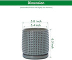 D'vine Dev Beaded Ceramic Pot with Saucer, 6 in, Graphite Blue, 27-C-X-9 - Image 3