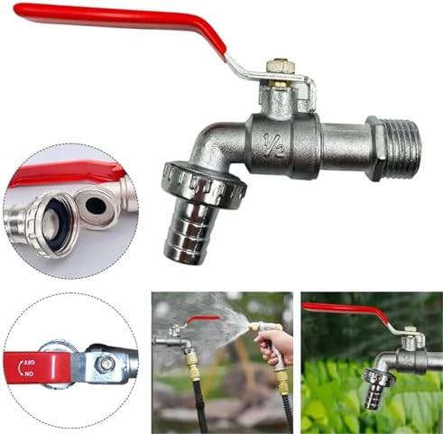 Brass Rain Barrel Spigot 1/2inch Garden Irrigation Brass Faucet IBC Tank Water Tap Single Outlet Valve Outdoor Balcony Accessories - Image 2